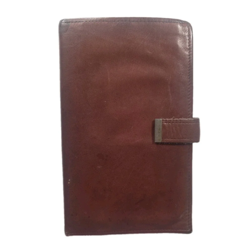 Vintage 1960s Brown Glove Cowhide Travel Wallet Passport Document Organizer